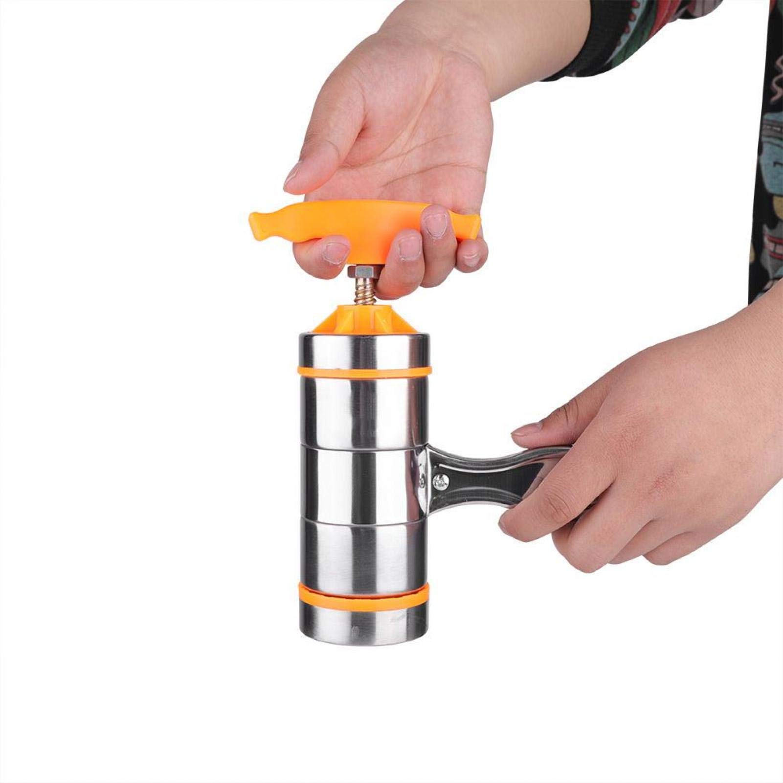 Omabeta Kitchen Utensils & Cooking Tools presse à pâtes manuelle orange 7 moules inox