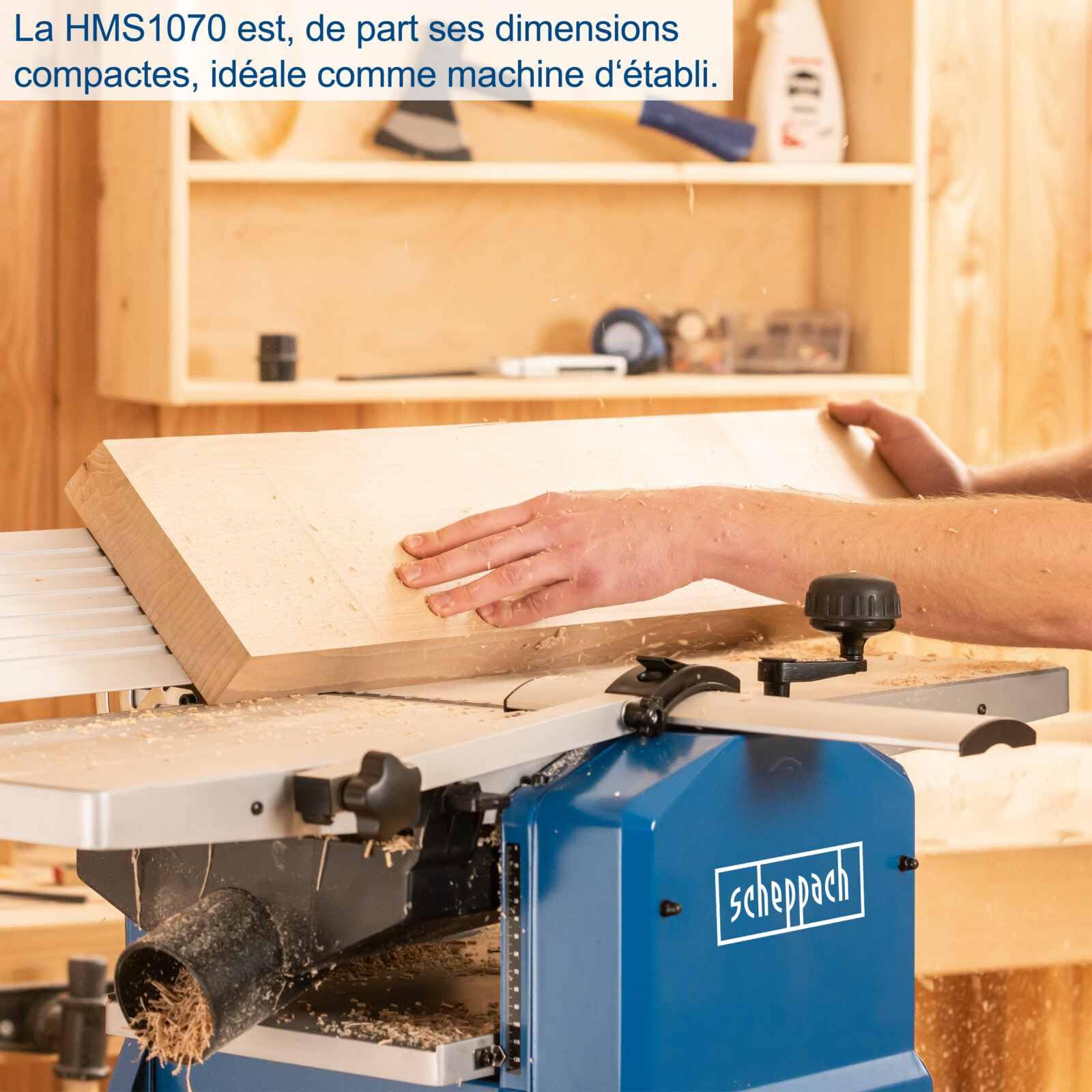 Scheppach HMS Series HMS1070 Raboteuse dégauchisseuse 1500 W compacte