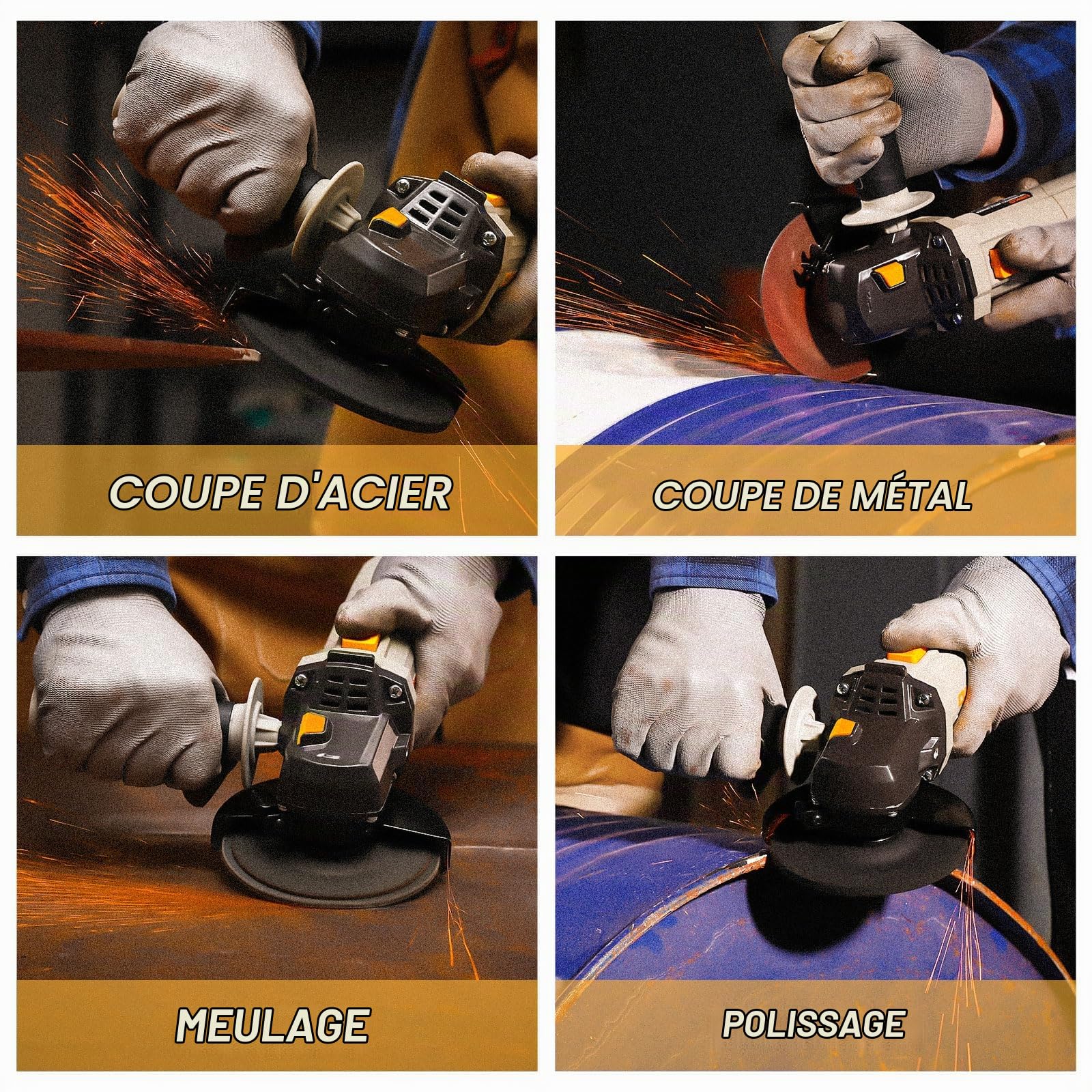 DEKOPRO POWER TOOLS meuleuse d’angle 750 W, 115 mm filaire