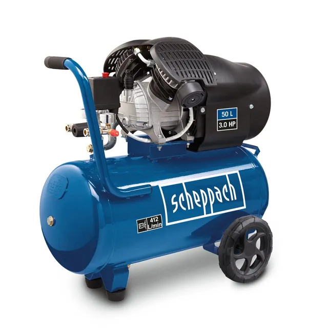 Scheppach HC Series HC52DC compresseur 50 L, 412 L/min à huile double cylindre