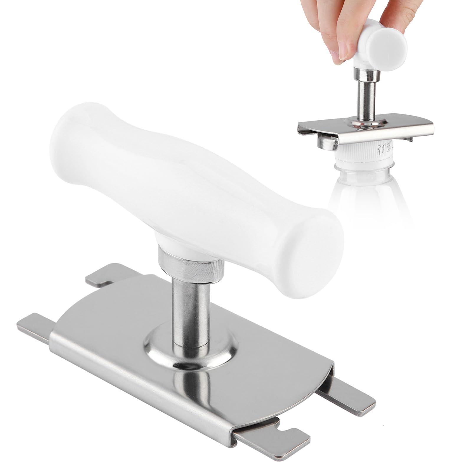 Omabeta ouvre-bocal compact en acier inoxydable pour pots de 2,4 à 10,2 cm