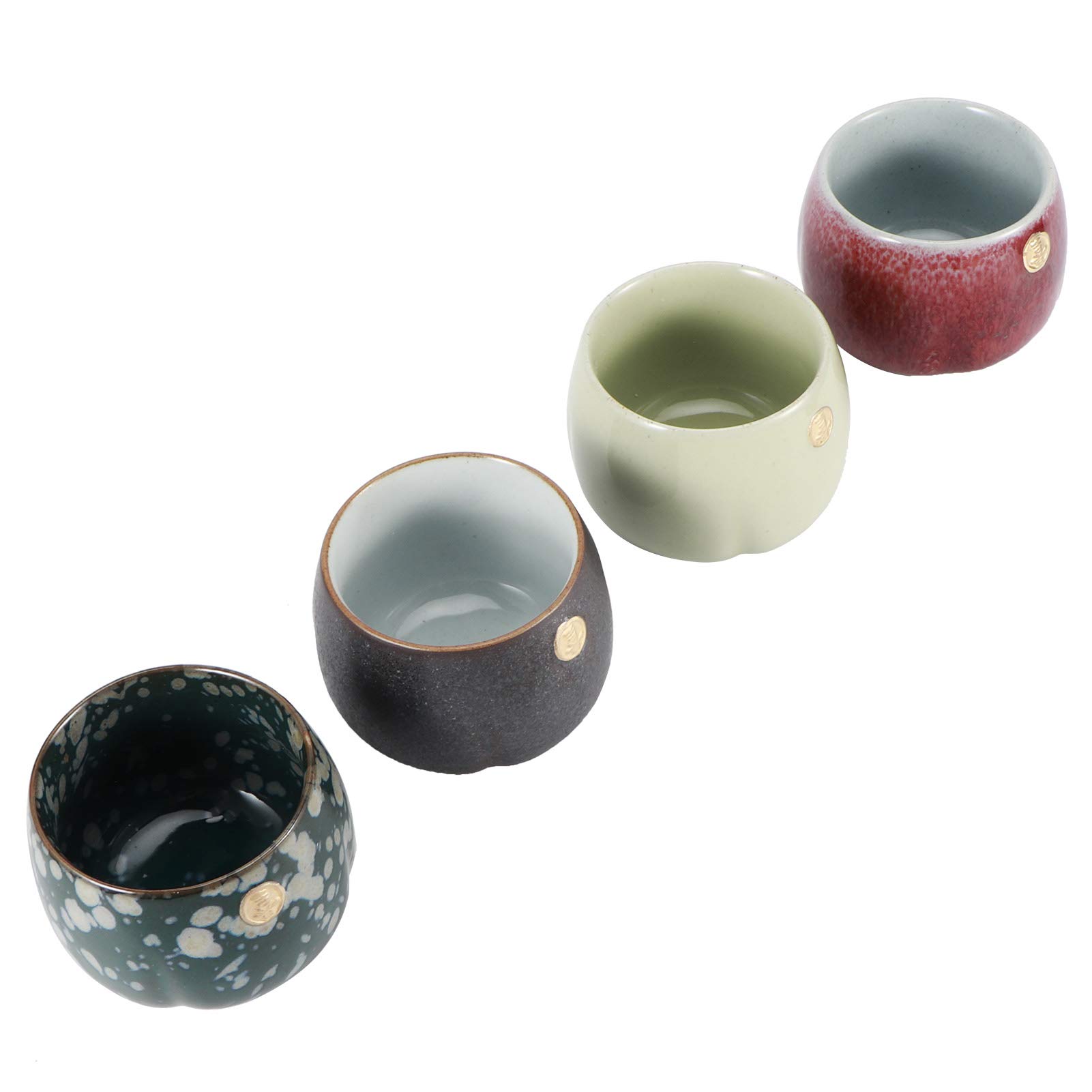 Omabeta Kitchen Utensils & Cooking Tools Joyful Luck tasses à thé 4 pièces en céramique