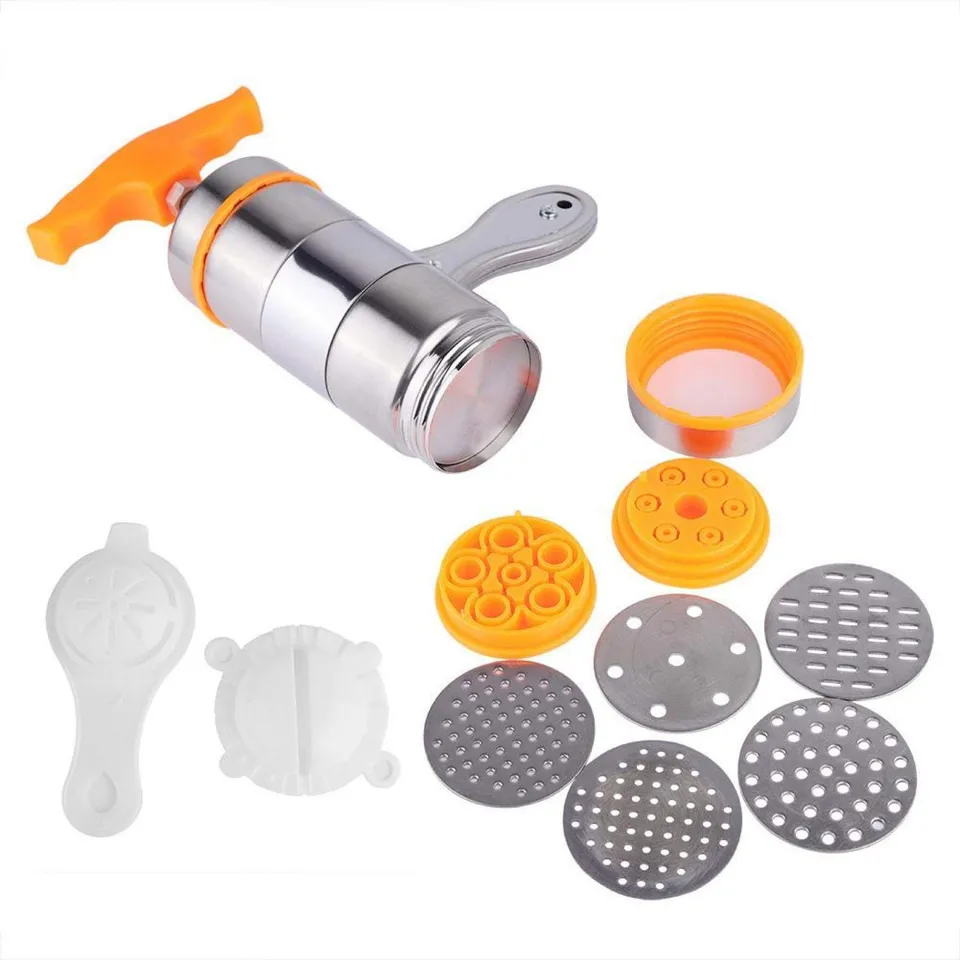 Omabeta Kitchen Utensils & Cooking Tools presse à pâtes manuelle orange 7 moules inox