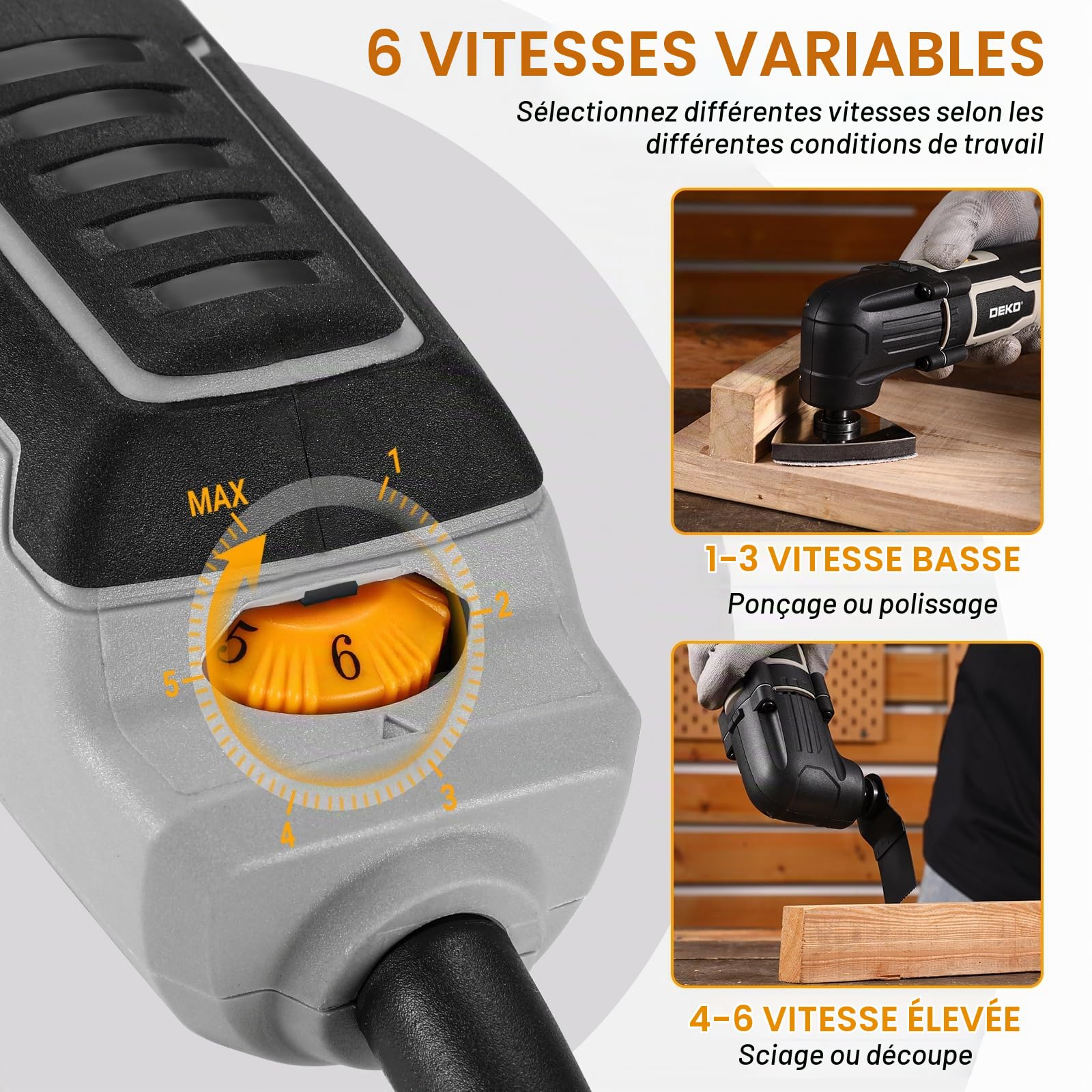 DEKOPRO POWER TOOLS outil multifonction oscillant 300 W filaire