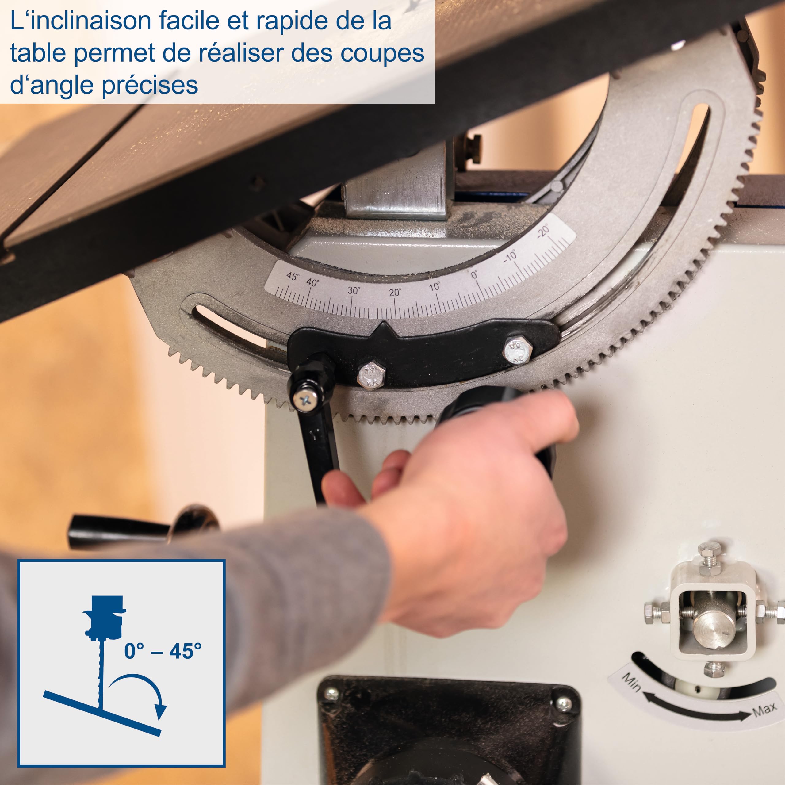 Scheppach BASA Series BASA3 scie à ruban 205 mm guide transversal et support