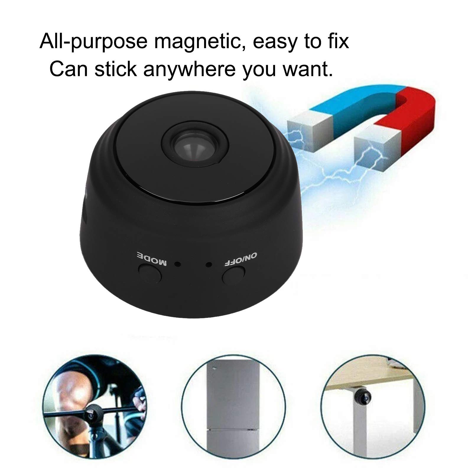 Omabeta Security Cameras & Doorbells A9 mini caméra Wi-Fi 1080p noire
