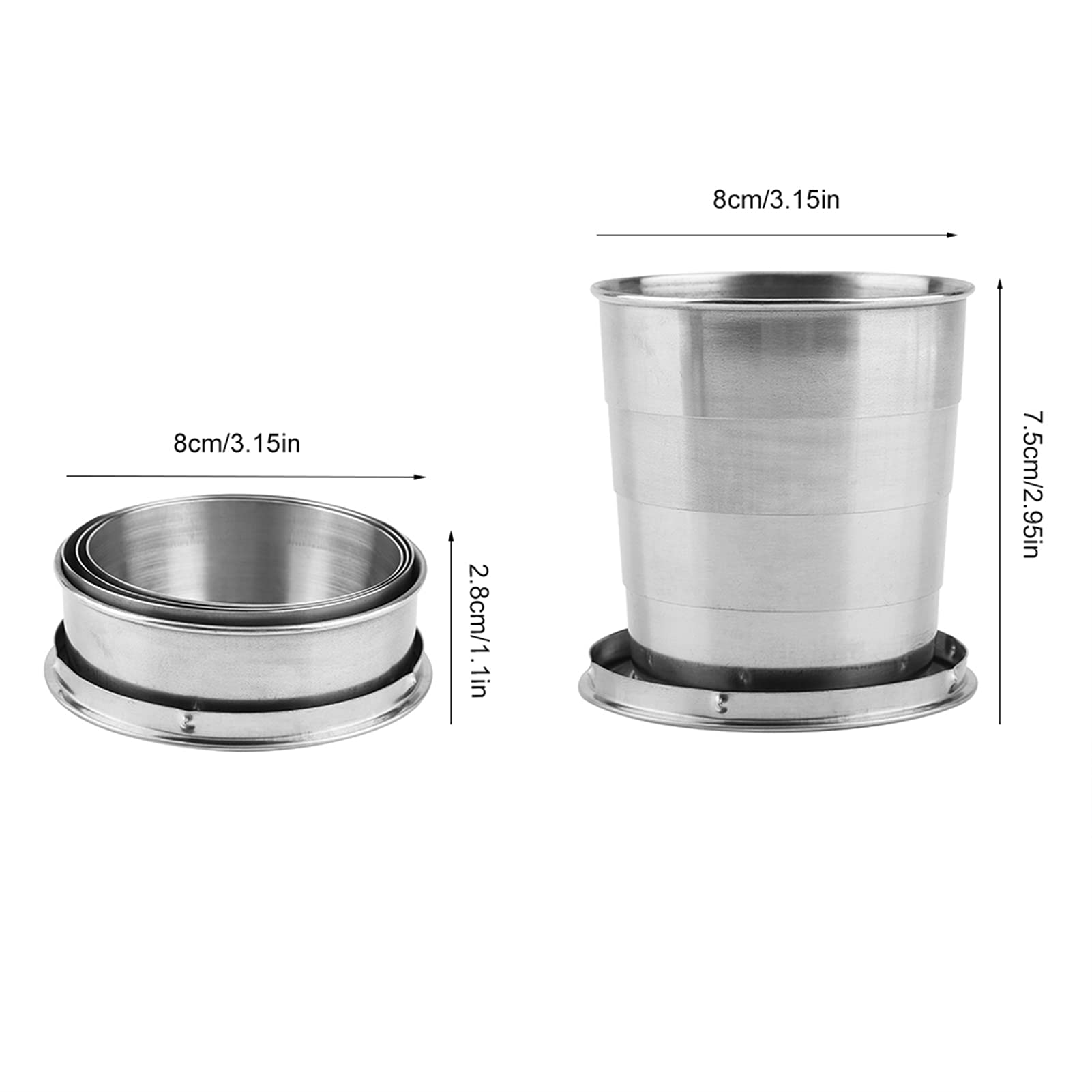 Omabeta Kitchen Utensils & Cooking Tools gobelet pliable 250 ml inox