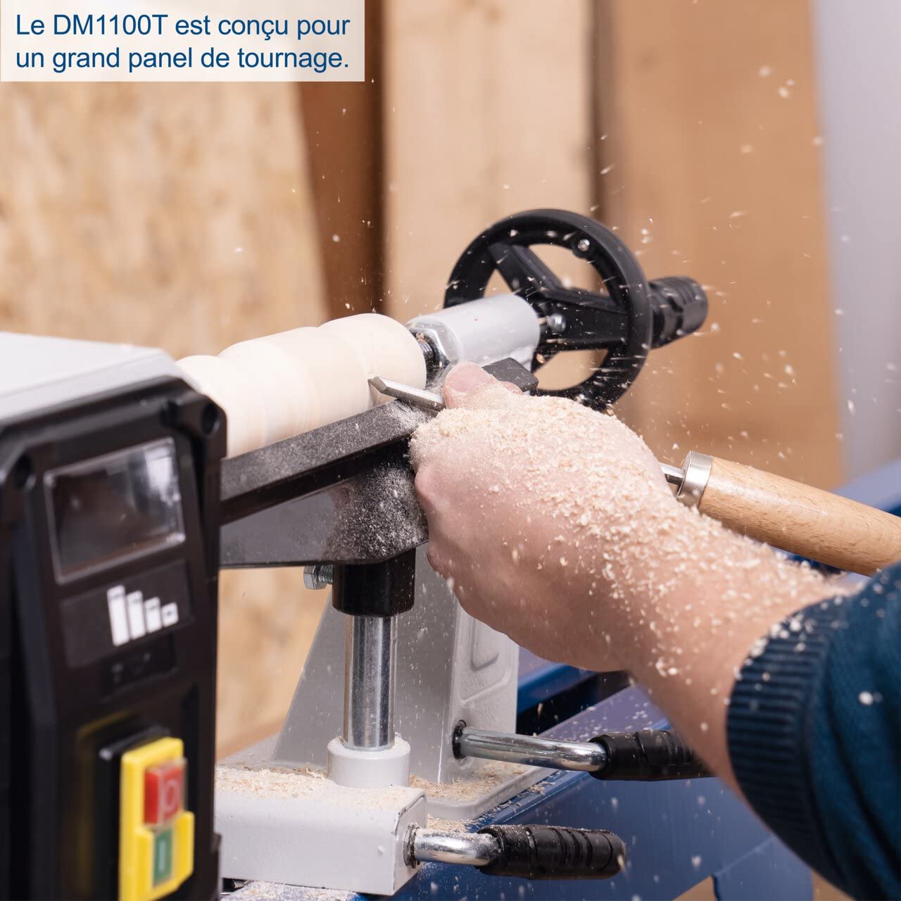 Scheppach DMT Series DM1100T tour à bois 400 W, 4 vitesses, 1000 mm