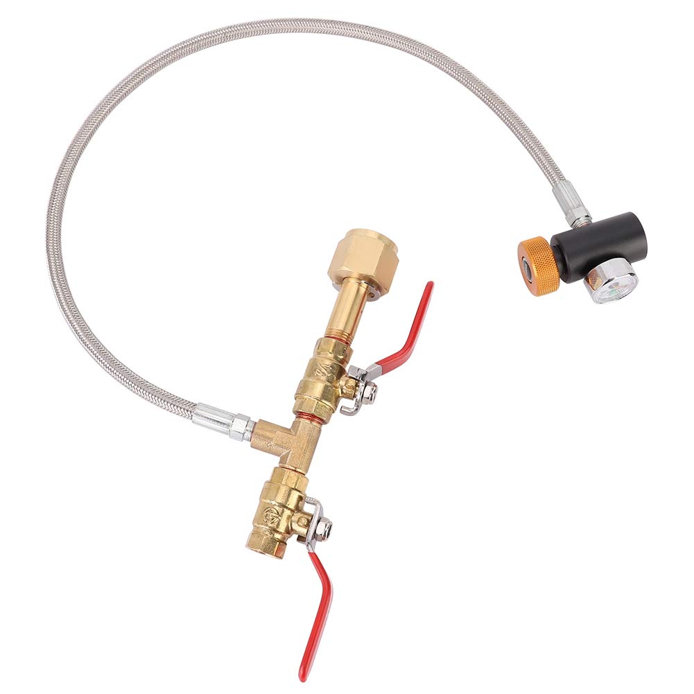 Omabeta Kitchen Utensils & Cooking Tools adaptateur de remplissage CO₂ CGA320 TR21-4 G1/2 avec manomètre 24 pouces