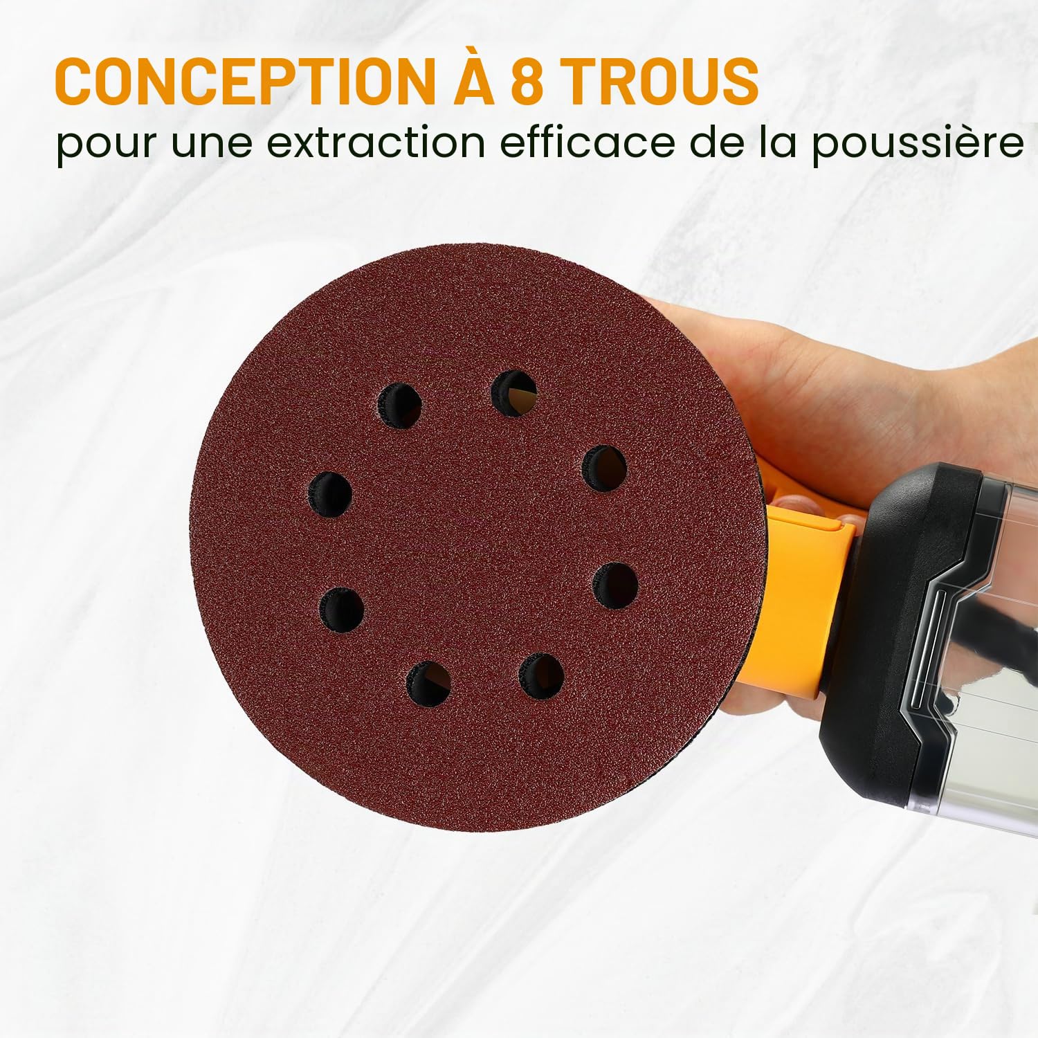 DEKOPRO POWER TOOLS disques abrasifs 125 mm, 150 pièces, 10 grains