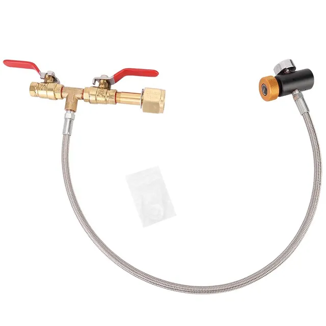 Omabeta Kitchen Utensils & Cooking Tools adaptateur de remplissage CO₂ CGA320 TR21-4 G1/2 avec manomètre 24 pouces