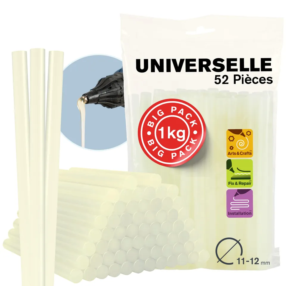 Rapid Collage ECO-T bâtons de colle 12 mm, 1 kg, transparents
