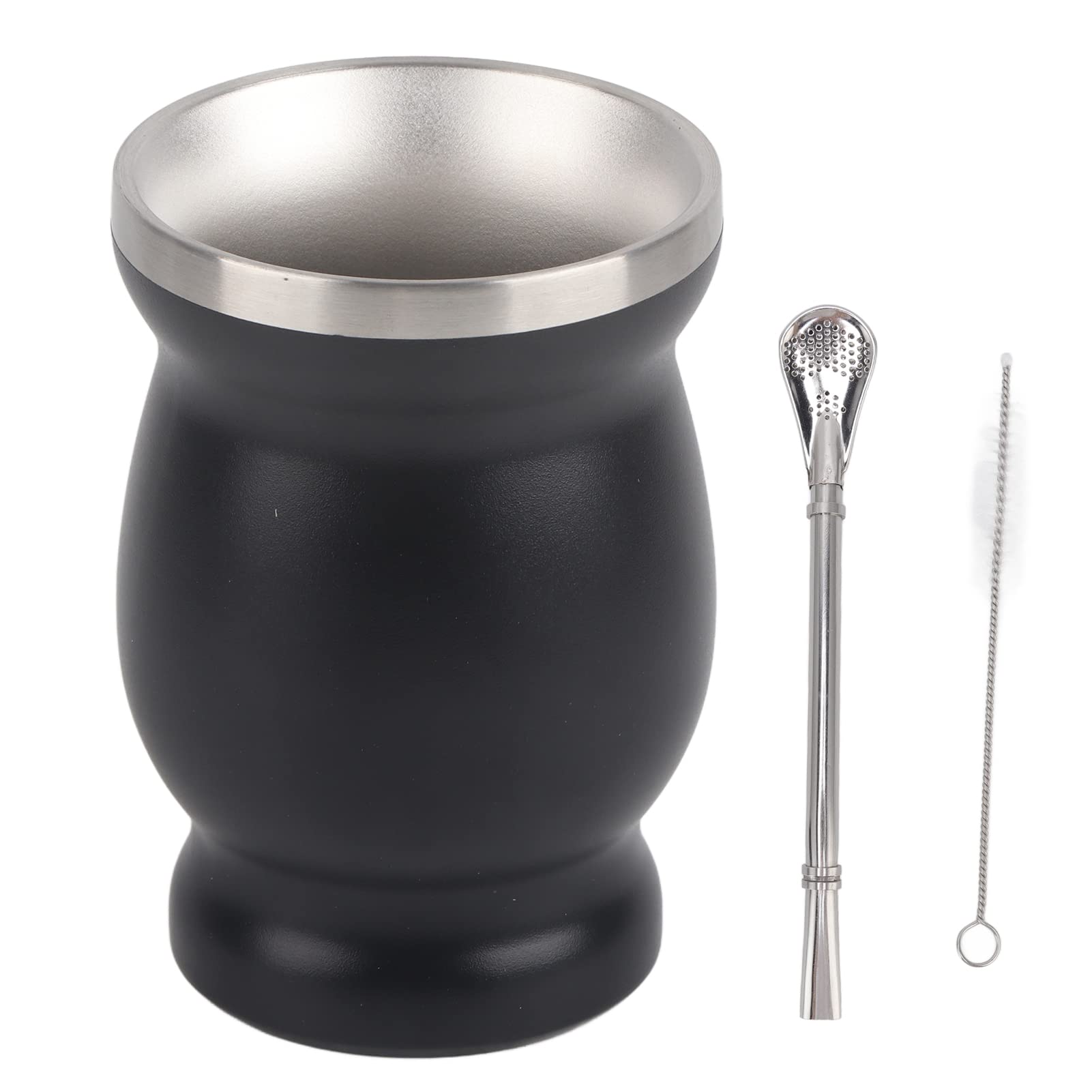 Omabeta Kitchen Utensils & Cooking Tools tasse mate inox double paroi 2 pailles