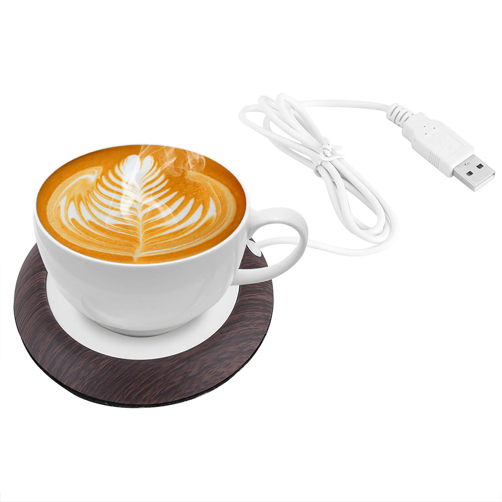 Omabeta Kitchen Appliances chauffe-tasses USB grain de bois foncé 80 °C