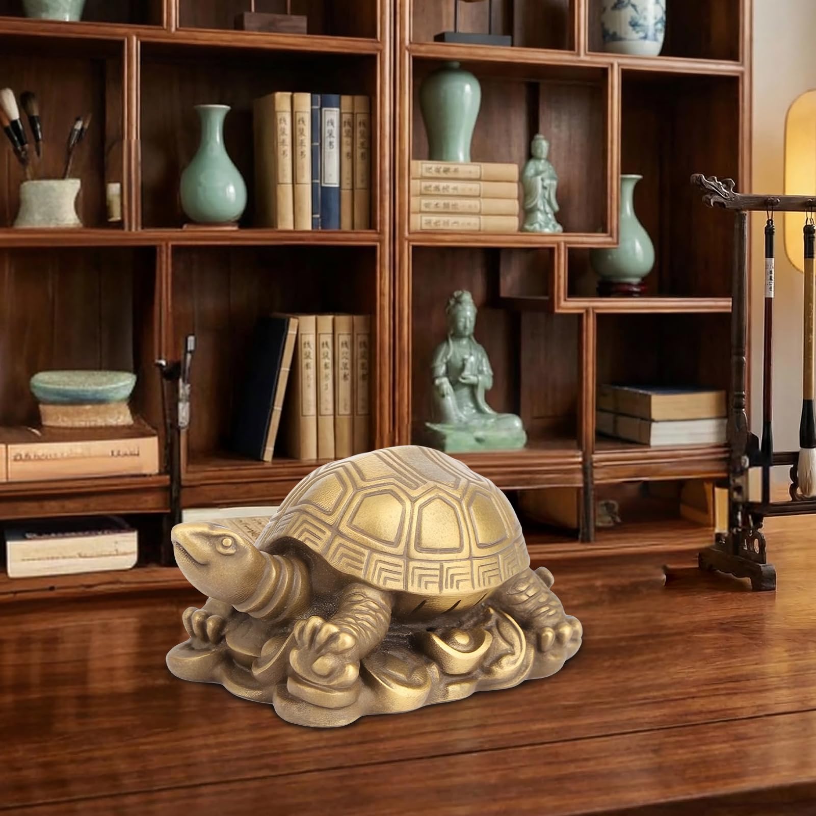 Omabeta Home Décor & Bathroom Décor Tortue Feng Shui en laiton 5 cm