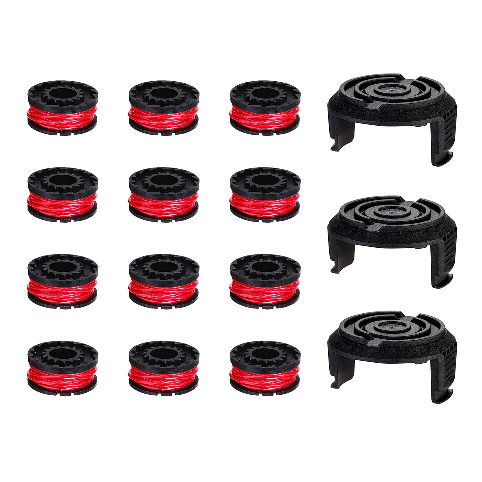 DEKOPRO GARDEN TOOLS bobines de fil pour débroussailleuse 2 mm, lot de 12