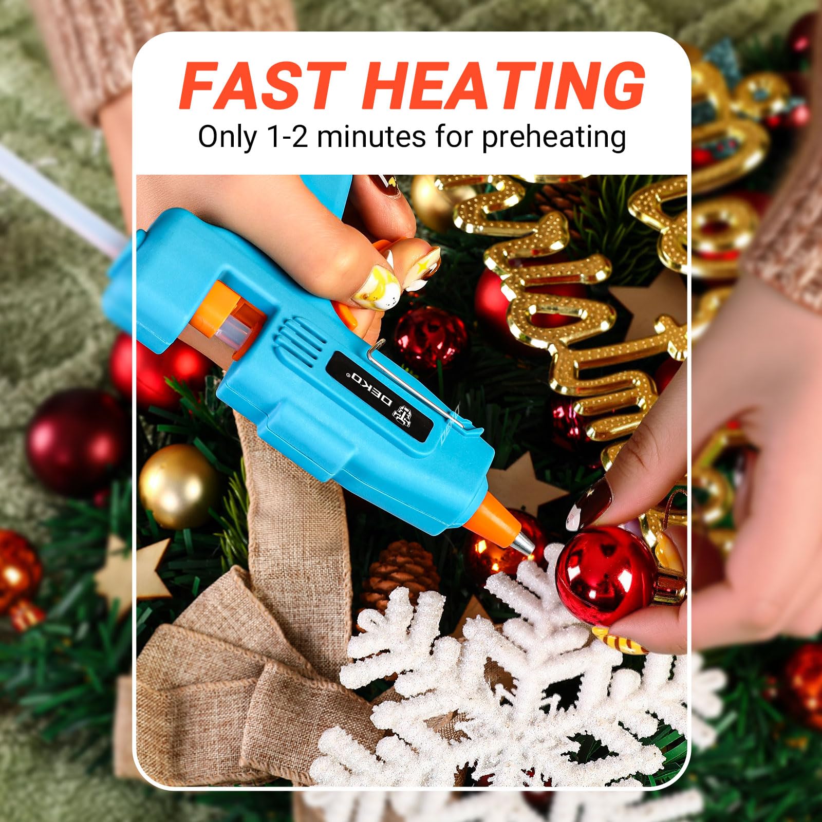 DEKOPRO POWER TOOLS pistolet à colle chaude 50 W turquoise 85 bâtons