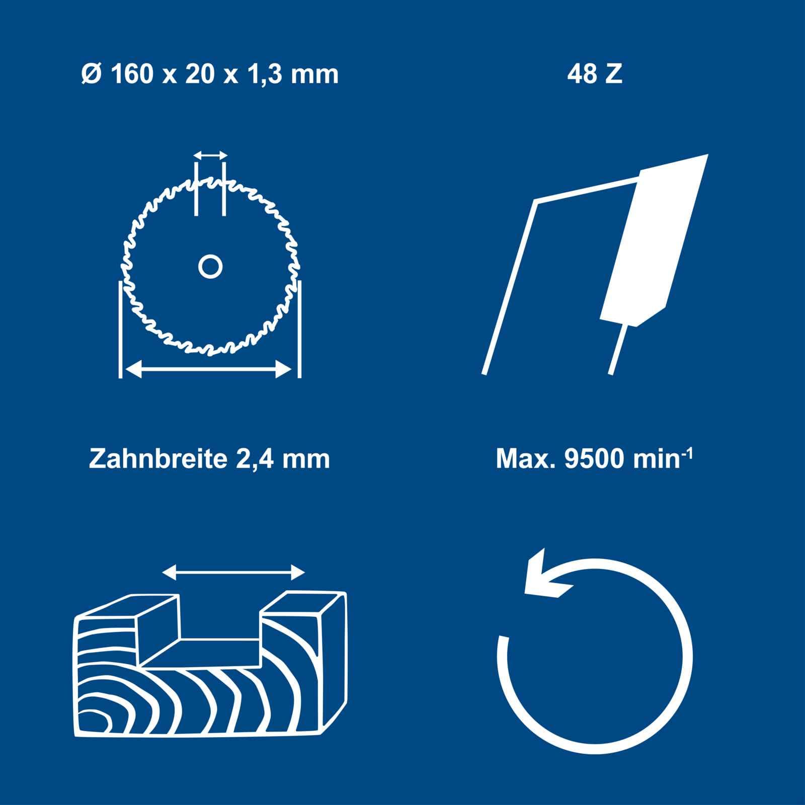 Scheppach PLANA Series lame de scie PL55 160 mm 48 dents