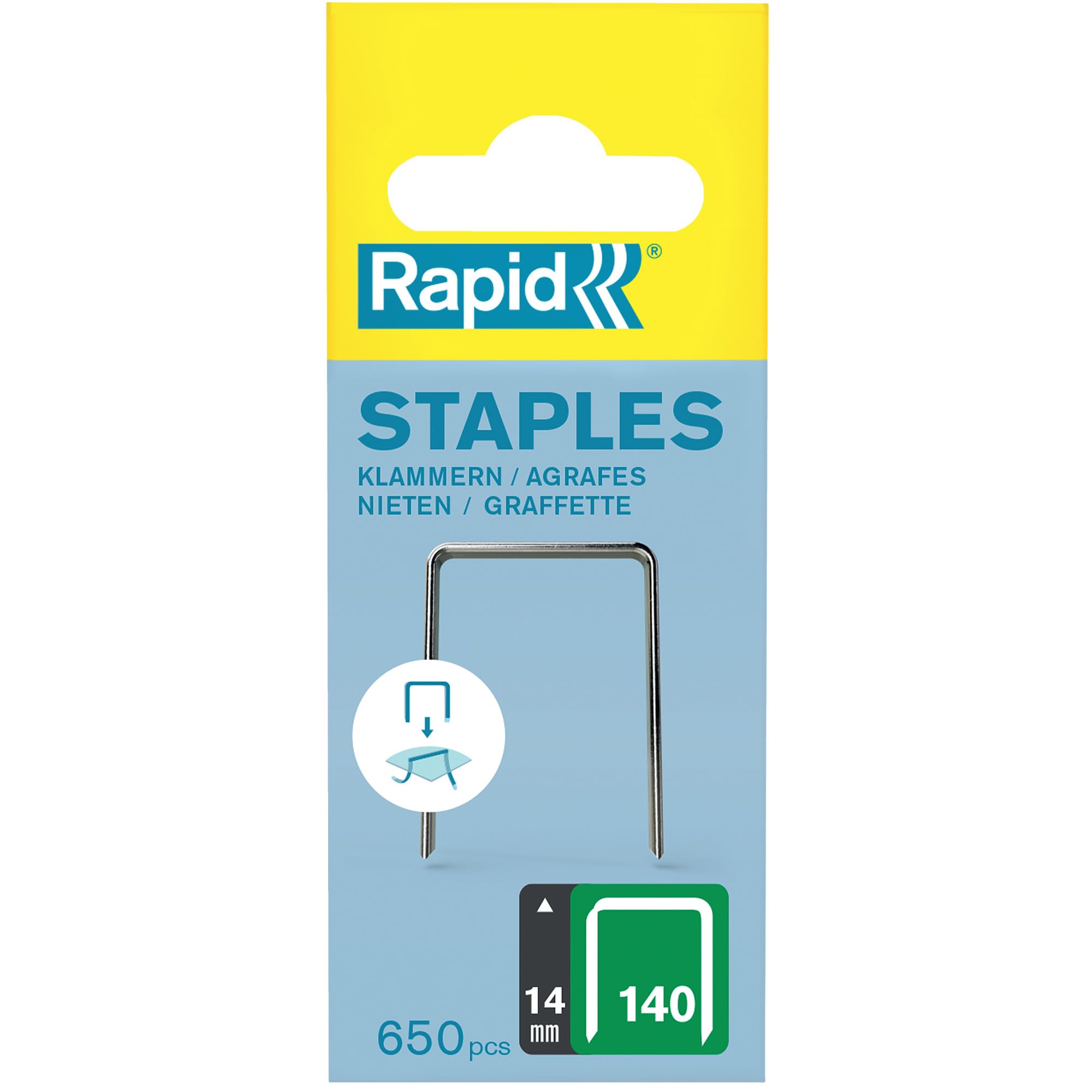 Rapid’os 16 Agrafage 40109576 agrafes n°140 de 14 mm, 648 pièces galvanisées