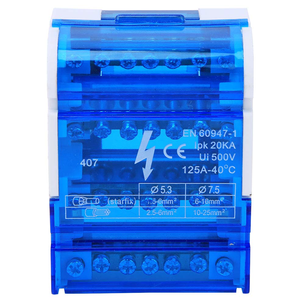 Omabeta Electrical Components & Wiring bornier de distribution 407 4 niveaux rail DIN 125 A