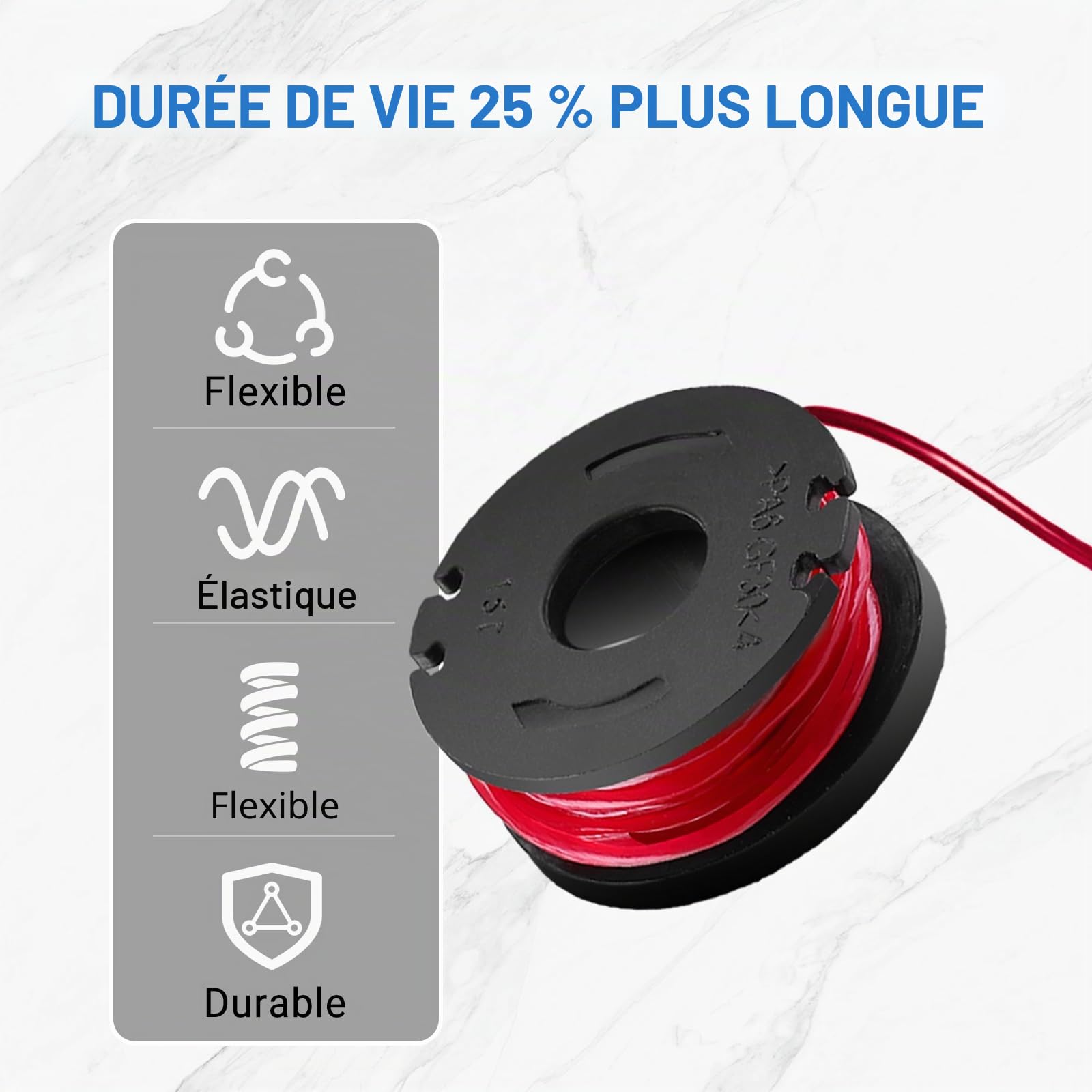 DEKOPRO GARDEN TOOLS bobines de fil pour débroussailleuse 2 mm, lot de 12