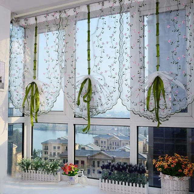 Omabeta Home Décor & Bathroom Décor rideau voile 80 × 150 cm fleuri