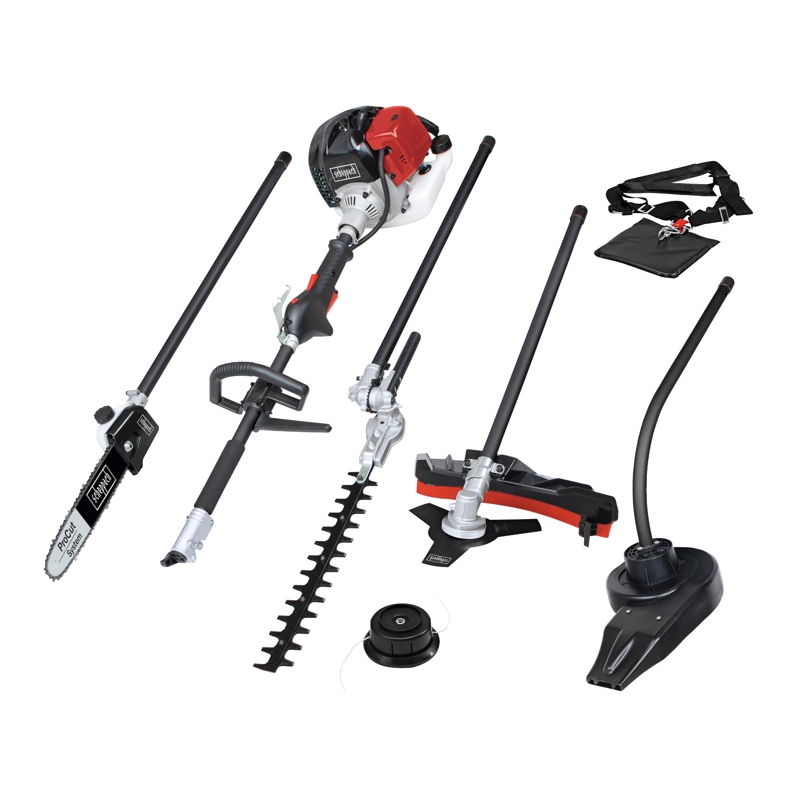 Scheppach TKG Series MTC42-5P débroussailleuse thermique 5 en 1, 42,7 cm³