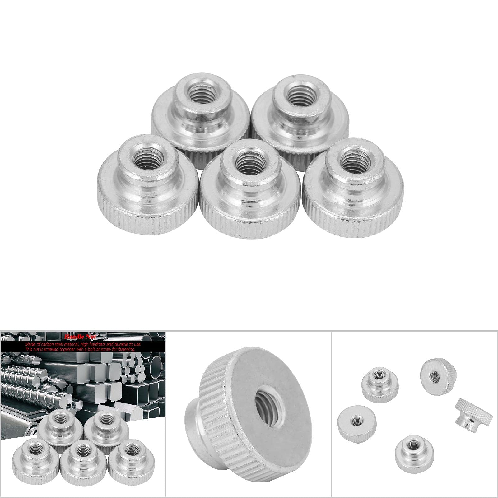 Omabeta Fasteners, Screws & Springs GB806 écrou moleté M6 5 pièces acier