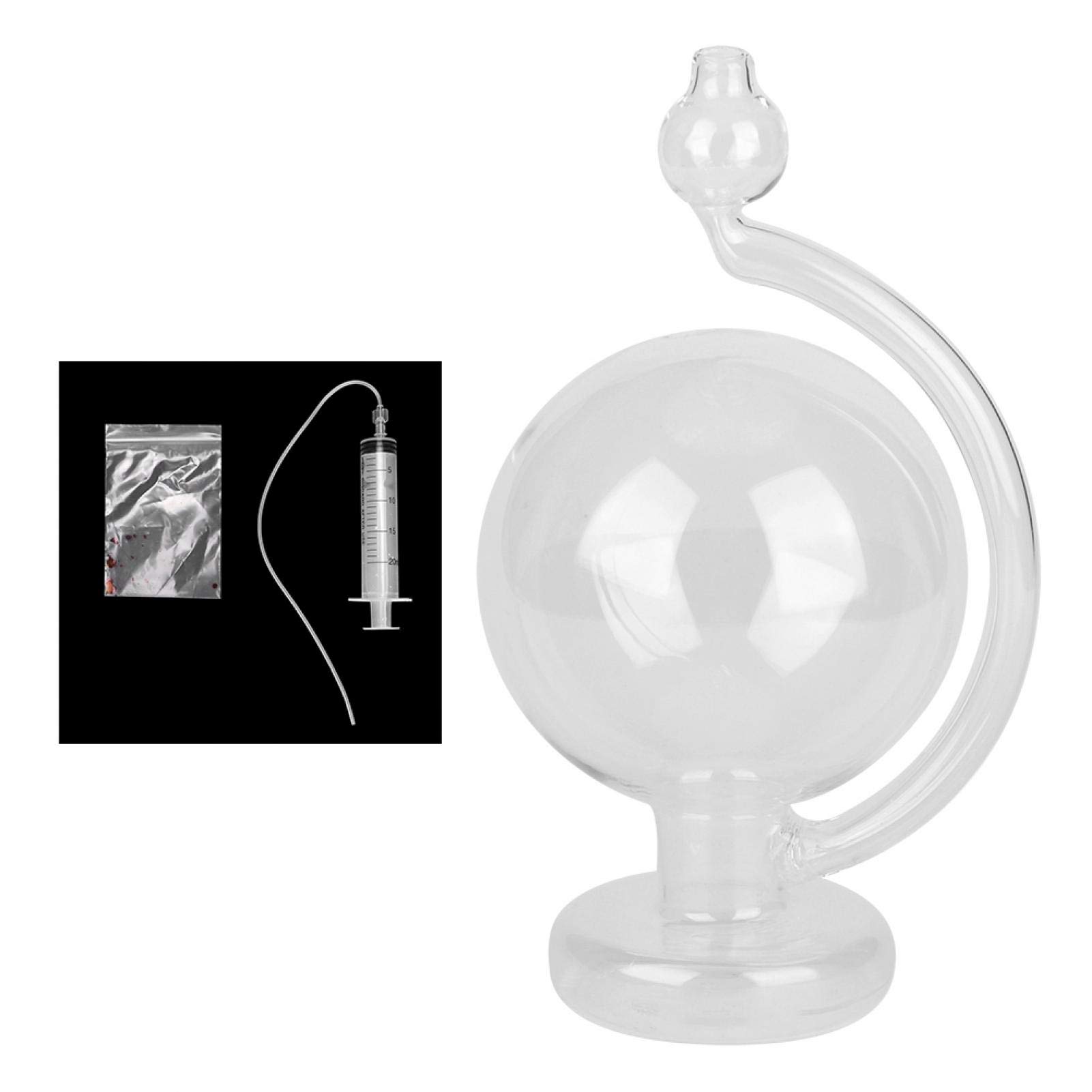Omabeta Home Décor & Bathroom Décor bouteille météo en verre bleue 15 cm