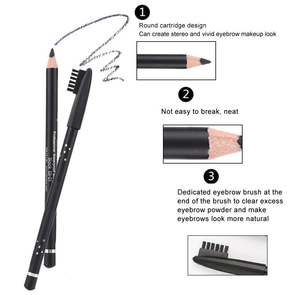 Omabeta Beauty, Hair & Nail Care crayon à sourcils EB01 Noir waterproof 5 g