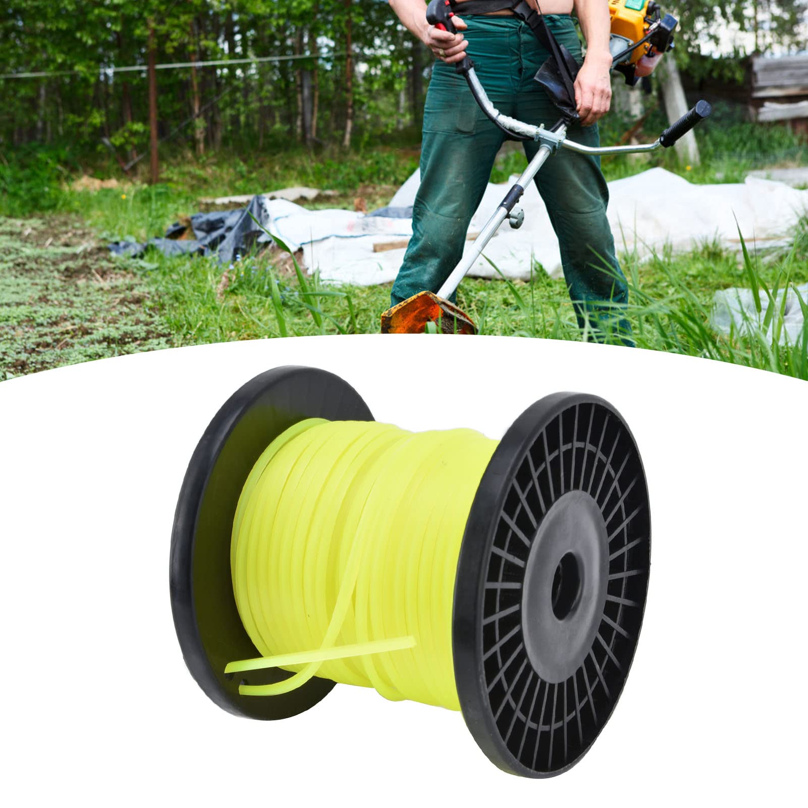 Omabeta Garden Machinery & Agricultural Equipment fil de débroussailleuse carré 3 mm, 30 m jaune en nylon