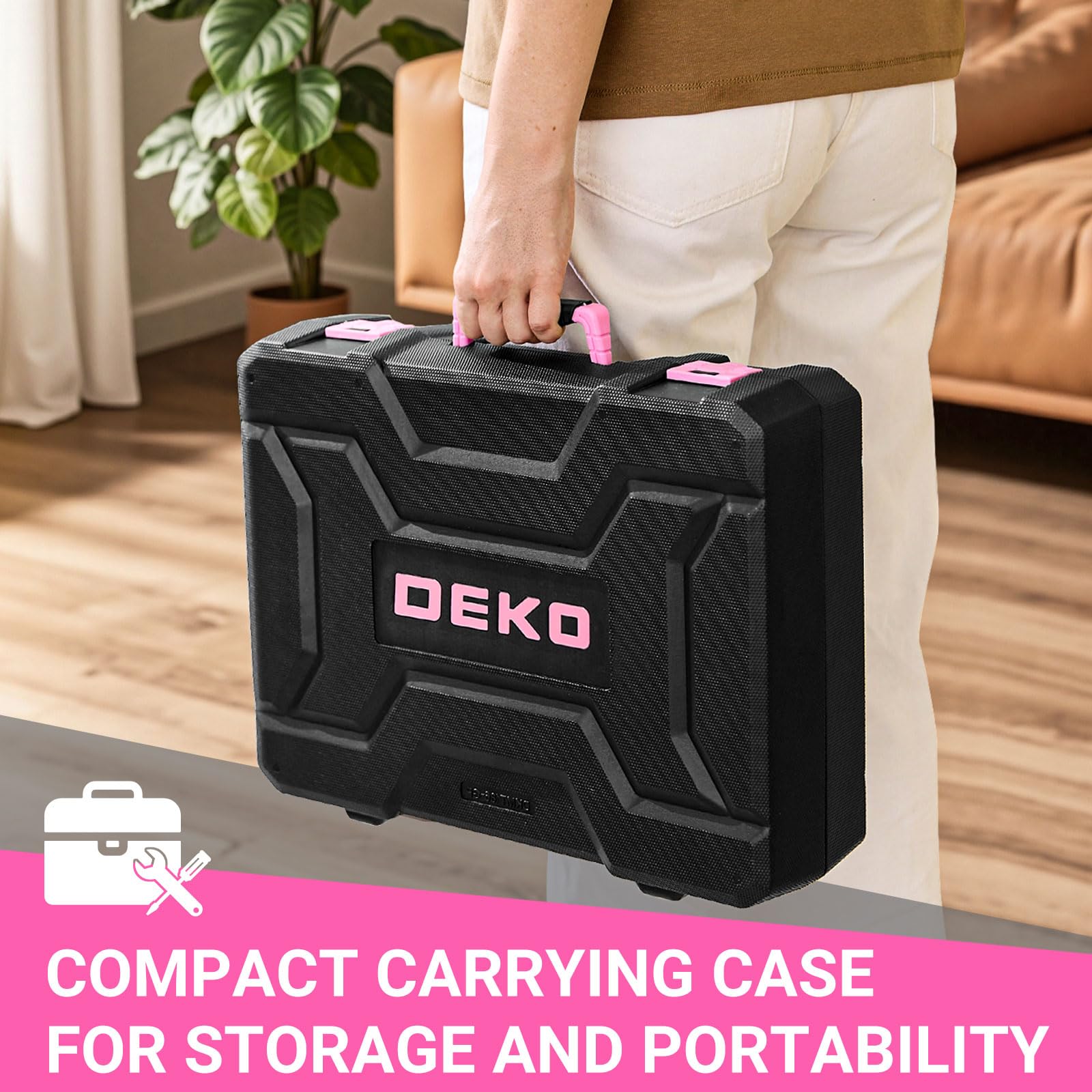 DEKOPRO TOOL KIT coffret 186 pièces bleu avec perceuse 20 V