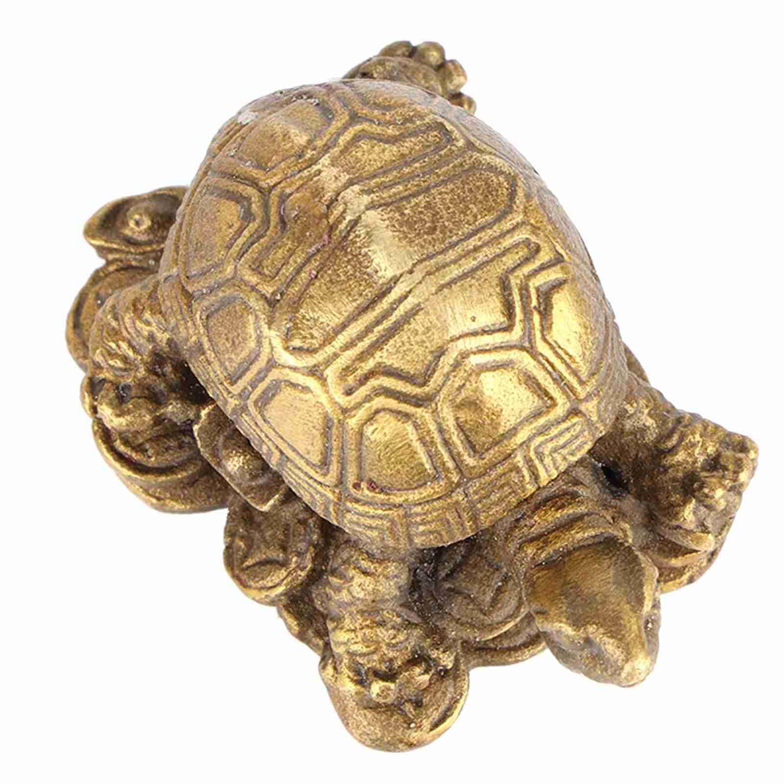 Omabeta Home Décor & Bathroom Décor tortue Feng Shui en laiton sculpture décorative