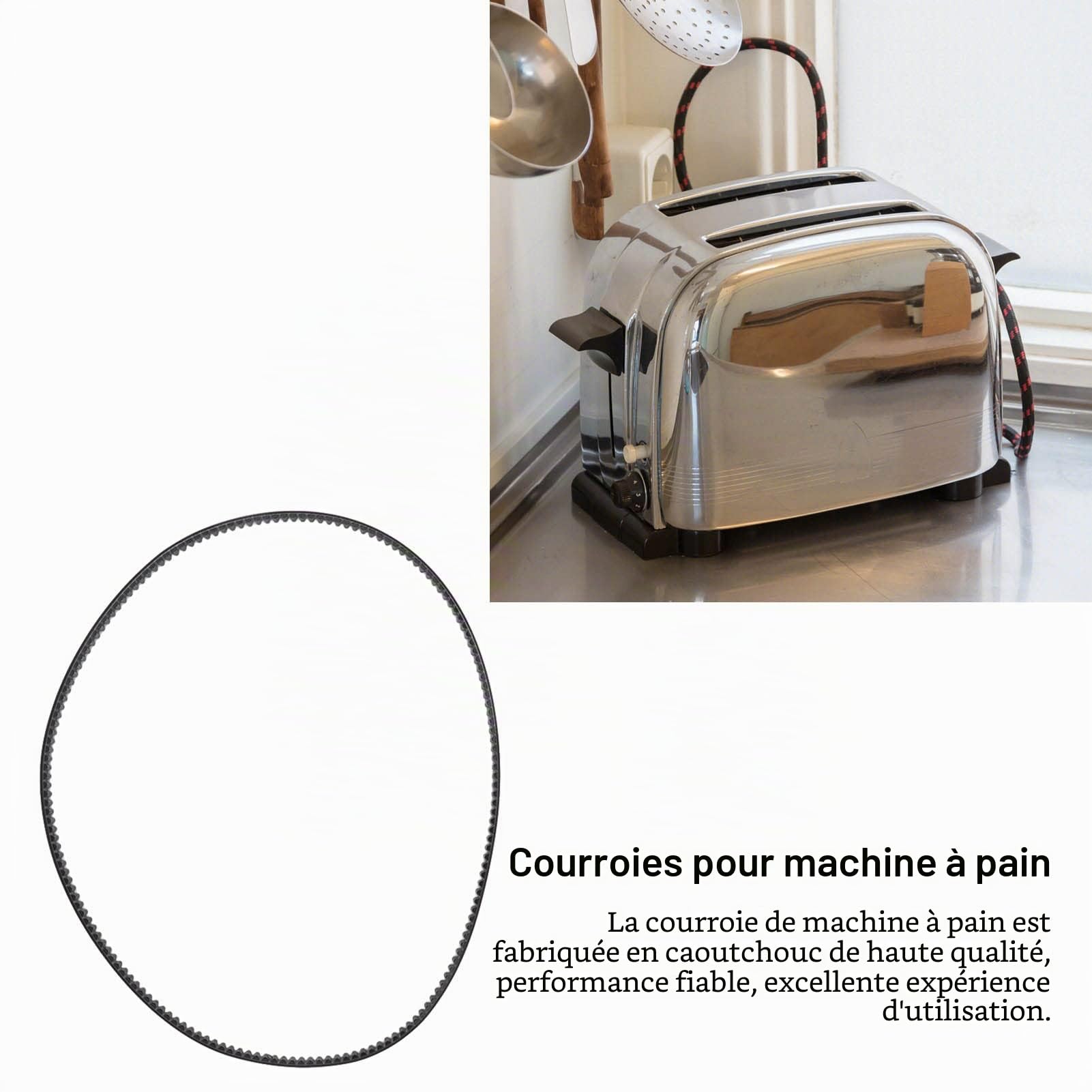 Omabeta Kitchen Appliances courroie machine à pain 175 dents 520 mm × 7 mm en caoutchouc