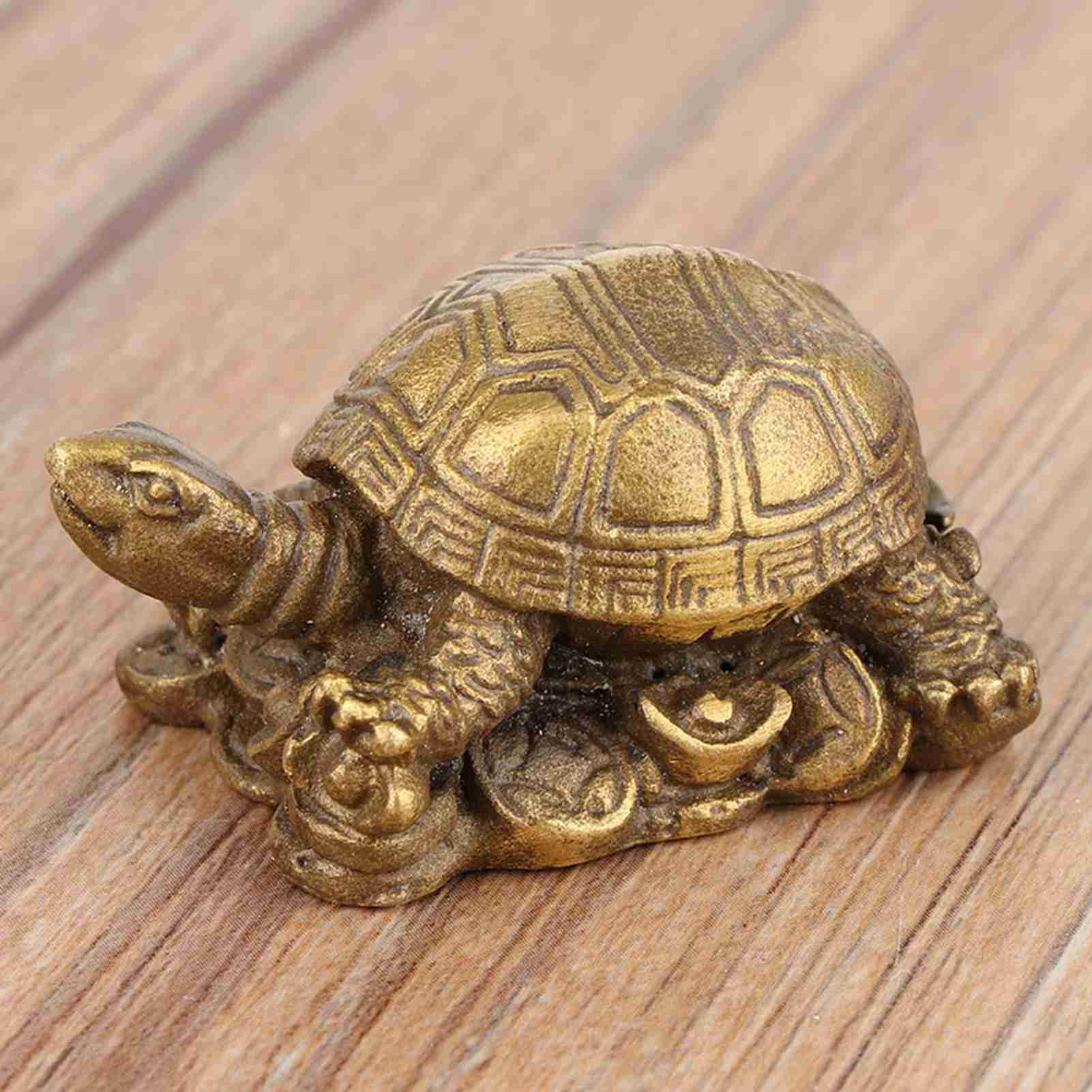 Omabeta Home Décor & Bathroom Décor Tortue Feng Shui en laiton 5 cm