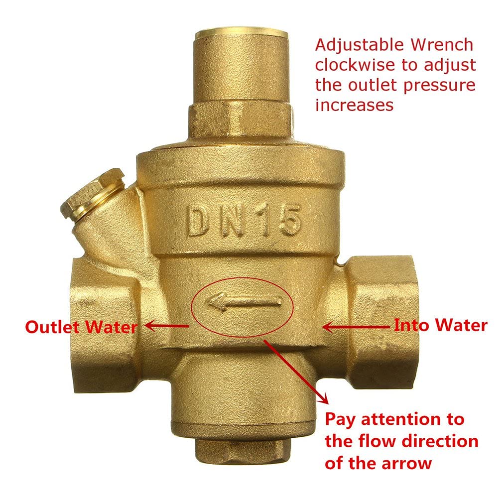 Omabeta Pumps & Irrigation Equipment Réducteur de pression DN15 20 mm en laiton réglable