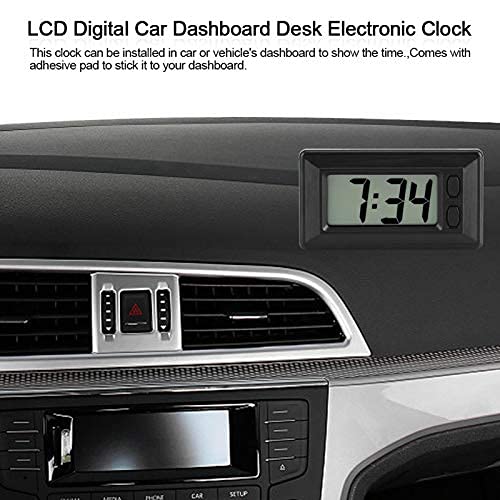 Omabeta Automotive Accessories horloge numérique LCD noire avec tampon adhésif