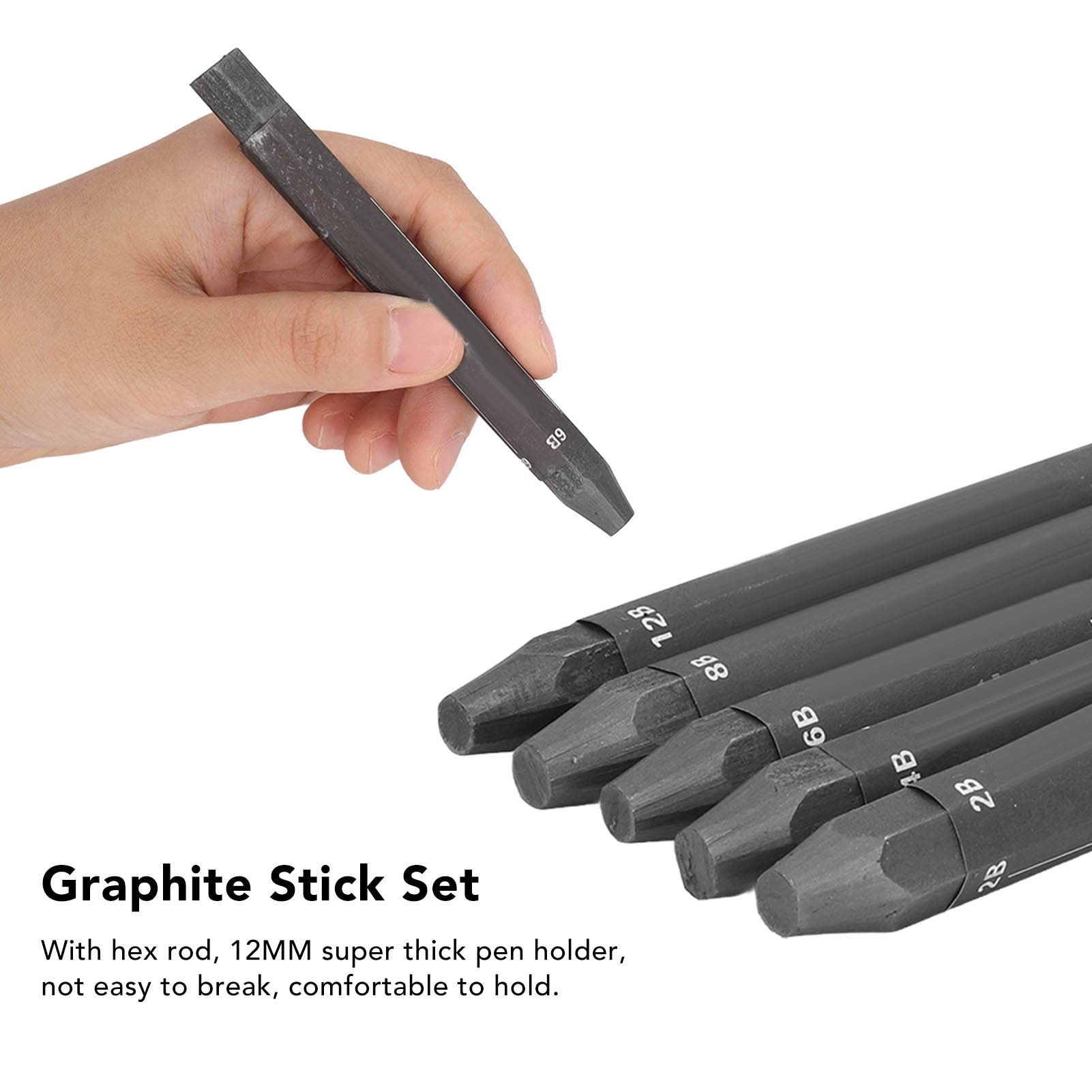 Omabeta Toys & Games bâtons de graphite solubles à l’eau 5 pièces hexagonaux 12 mm
