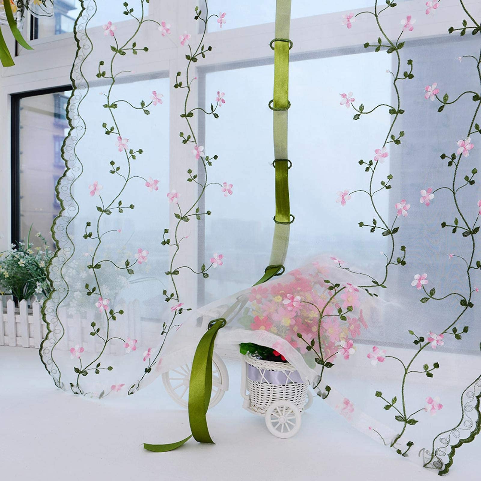 Omabeta Home Décor & Bathroom Décor rideau voile 80 × 150 cm fleuri