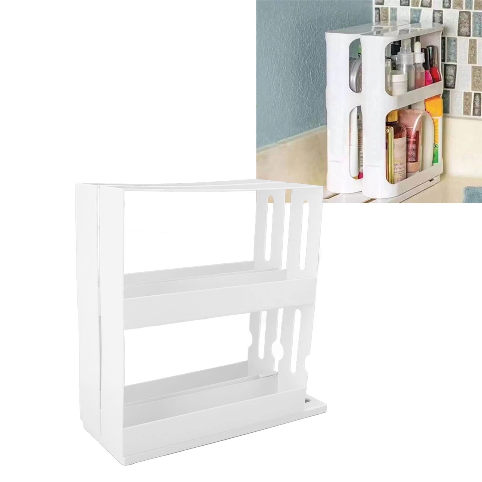 Omabeta Home Décor & Bathroom Décor Support à épices 2 niveaux coulissant
