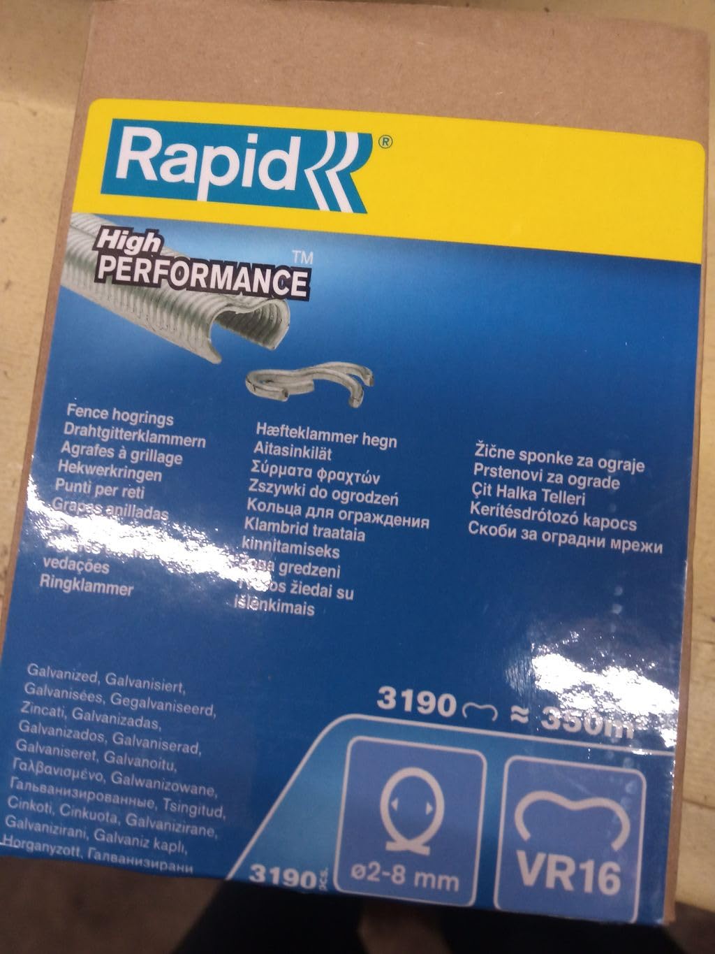 Rapid Jardin VR16 agrafes de grillage 3190 pièces acier galvanisé
