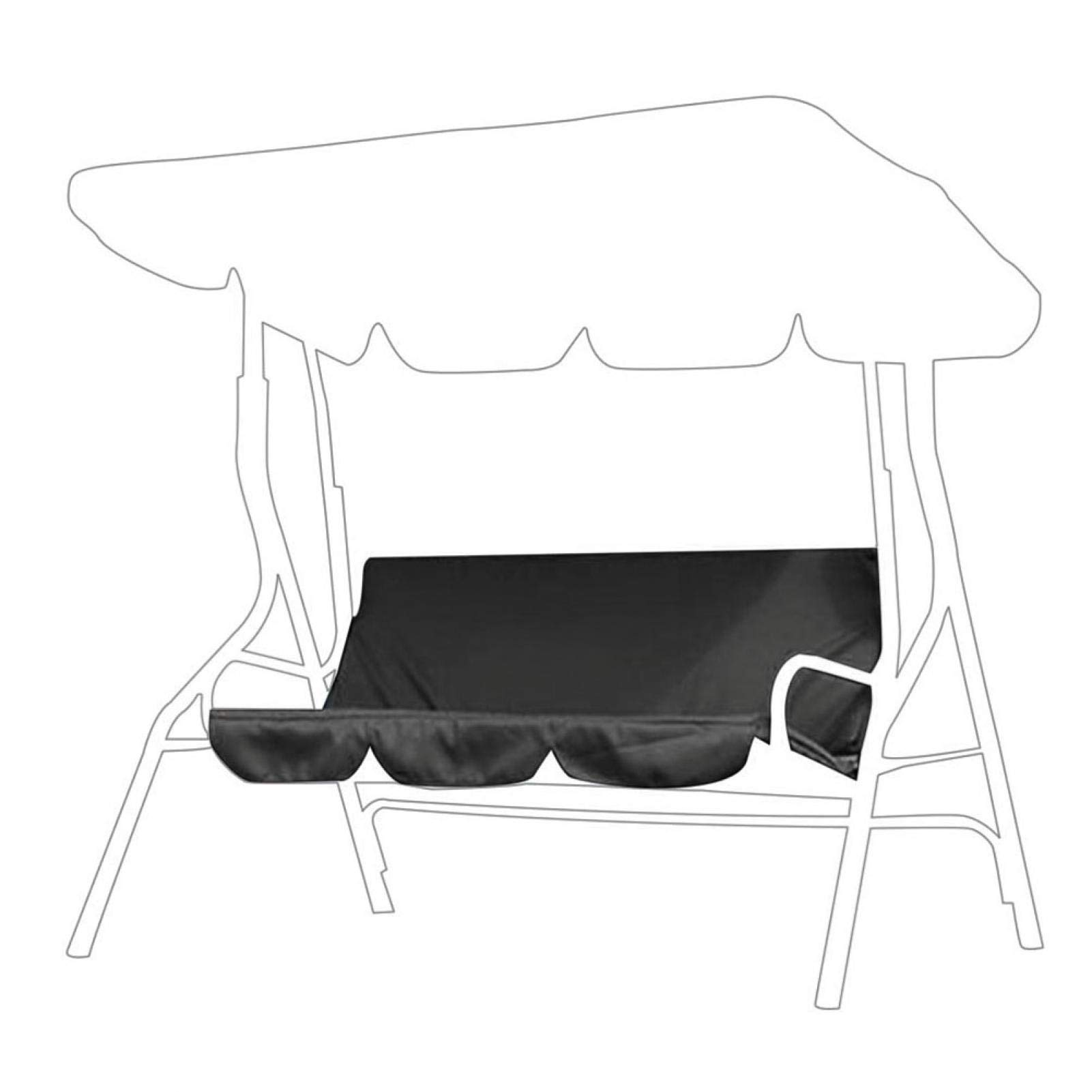 Omabeta Garden Machinery & Agricultural Equipment coussin de balançoire 3 places noir 150 x 50 cm imperméable