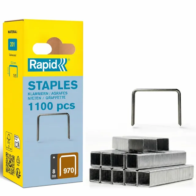 Rapid’os 16 Agrafage n°970 agrafes 8 mm, 1120 pièces galvanisées