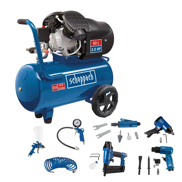 Scheppach HC Series HC55DC compresseur 50 L, 10 bar, bicylindre