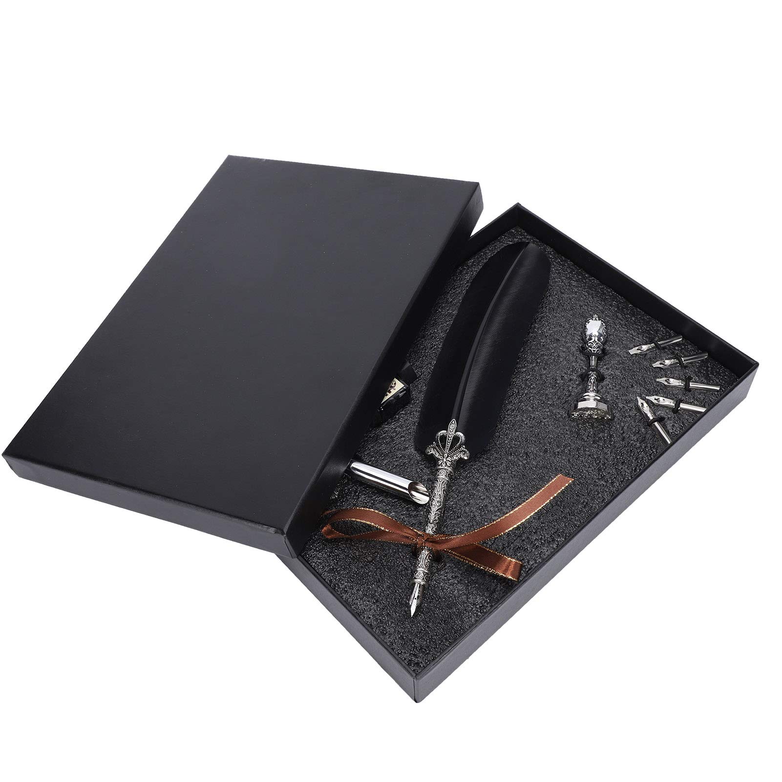 Omabeta Toys & Games stylo à tremper noir, 6 plumes, métal