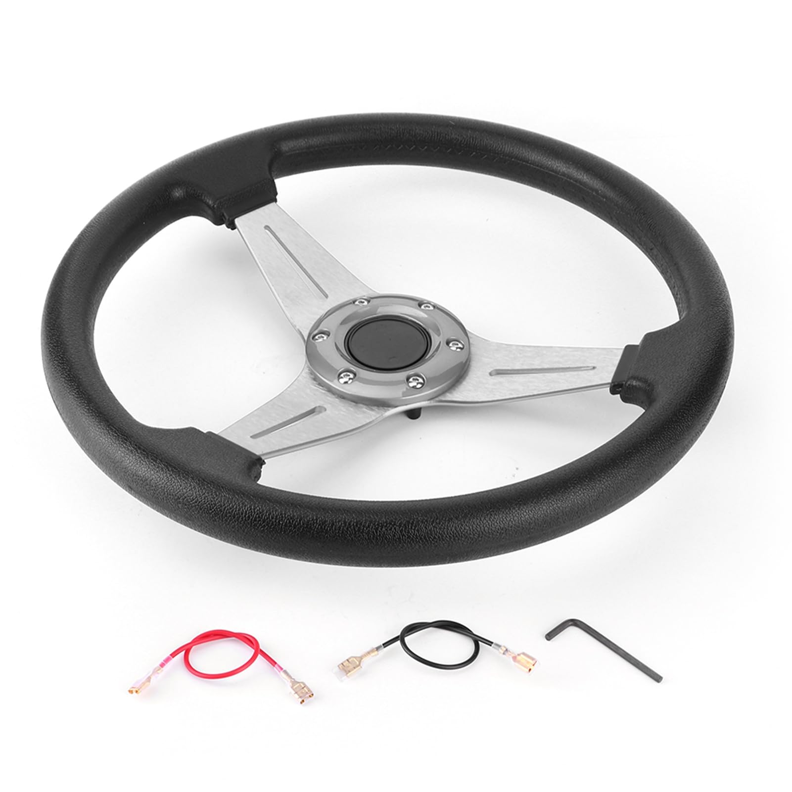 Omabeta Toys & Games volant de course 14 pouces, argent, alliage et PU