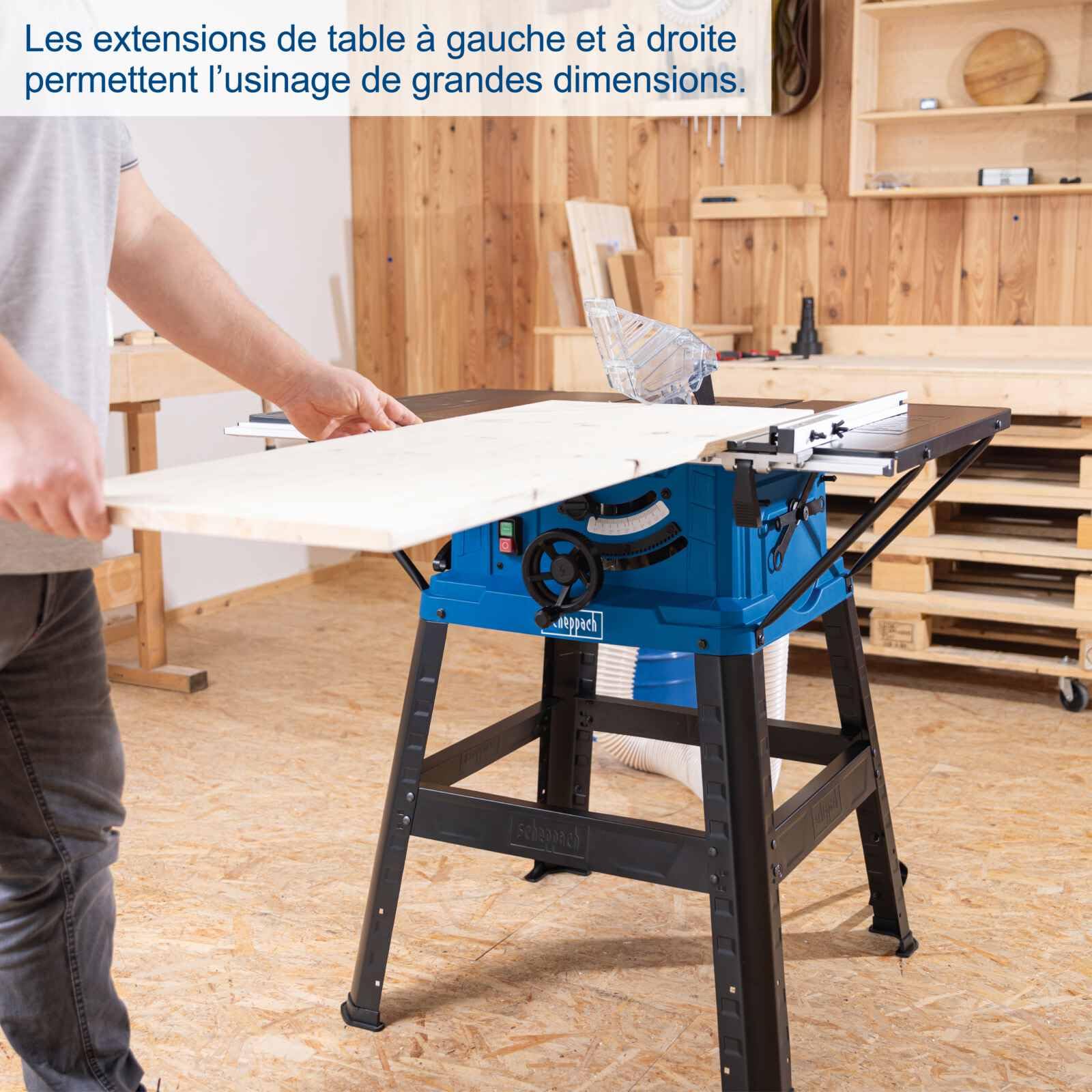Scheppach 40V Series HS254 scie sur table 240 V avec support