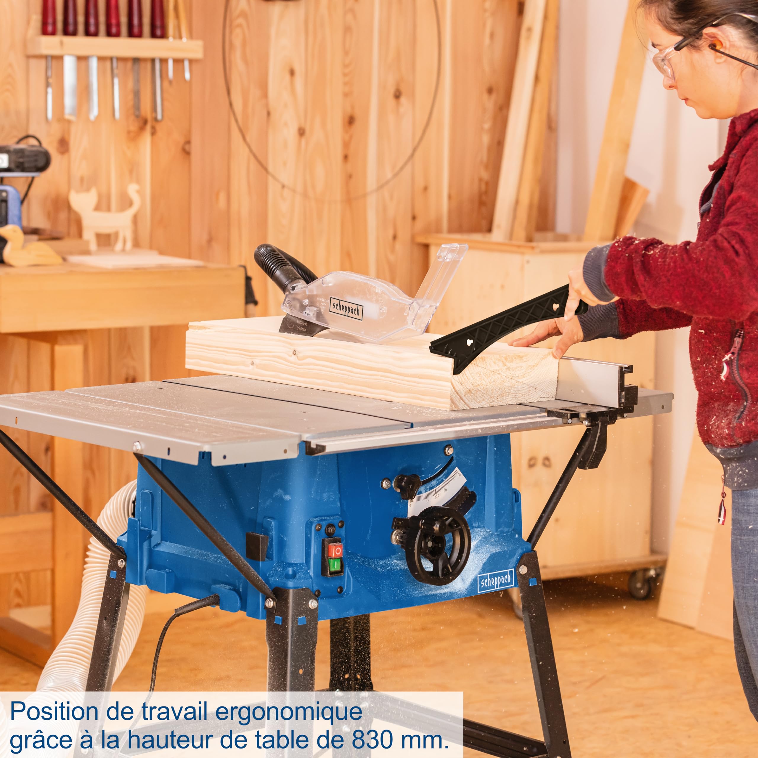 Scheppach HS Series HS100S scie sur table 2000 W lame 250 mm avec aspiration