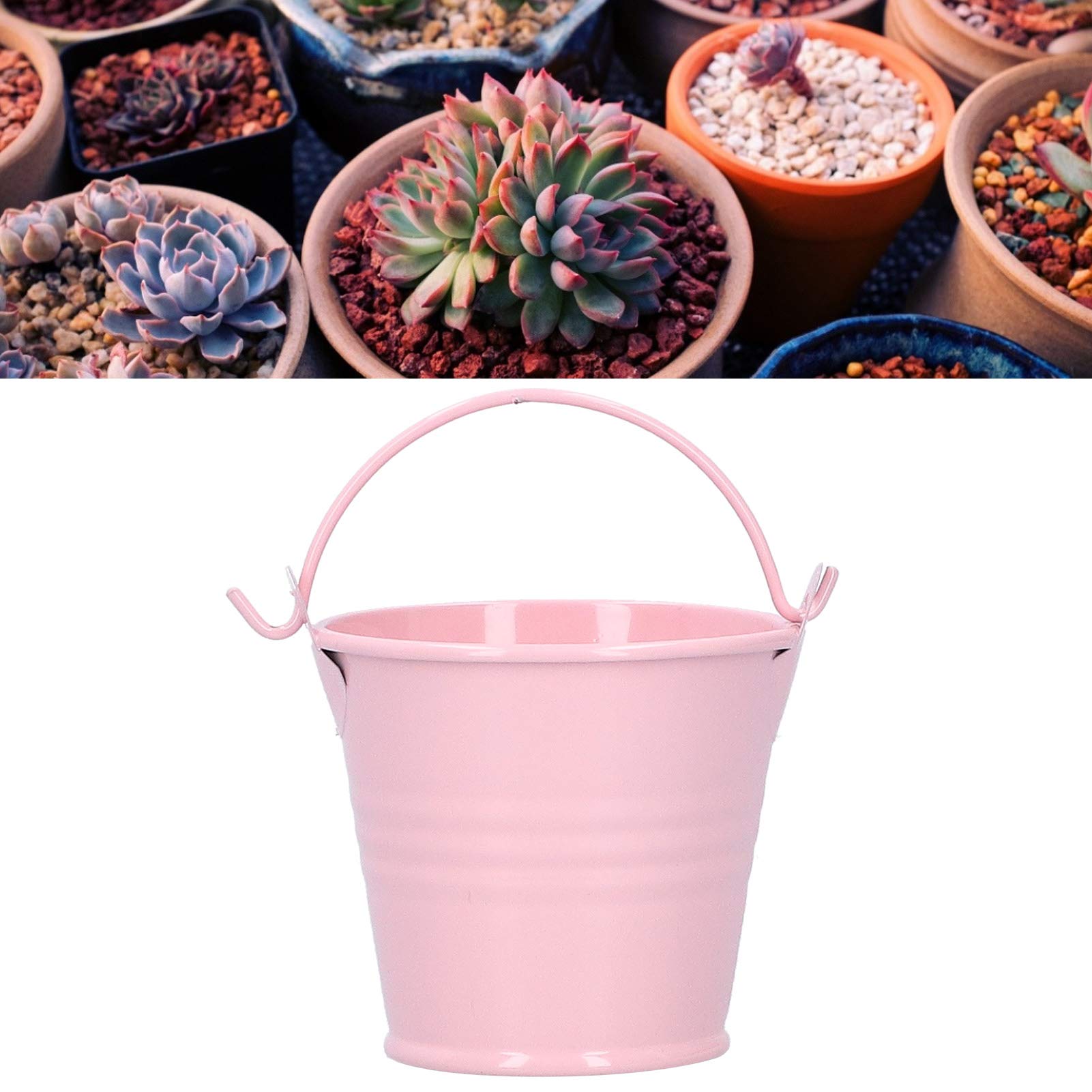 Omabeta Garden Machinery & Agricultural Equipment Pots de fleurs en métal avec poignée, lot de 10, mini seaux