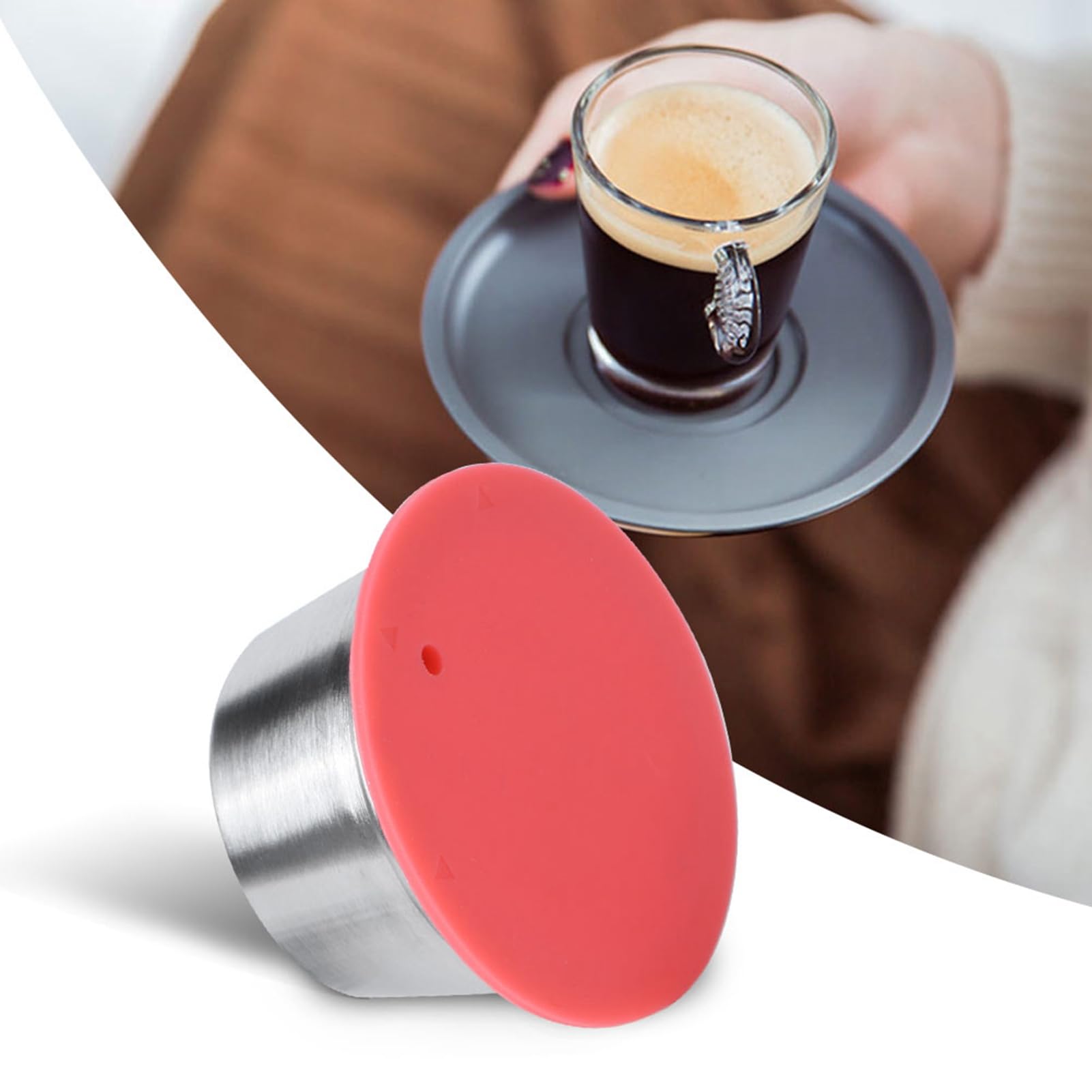 Omabeta Kitchen Appliances capsule café rouge réutilisable en inox